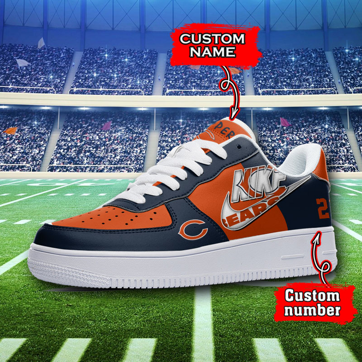 NFL Chicago Bears Custom Name Number Air Force 1 Sneaker AZBTAF1000101