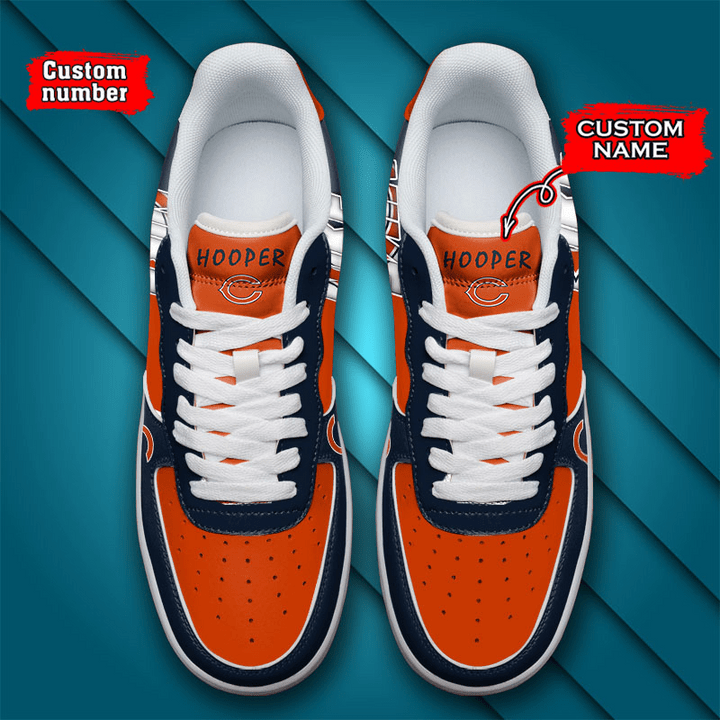NFL Chicago Bears Custom Name Number Air Force 1 Sneaker AZBTAF1000101