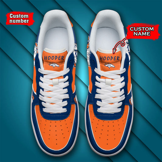 NFL Denver Broncos Custom Name Number Air Force 1 Sneaker AZBTAF1000086