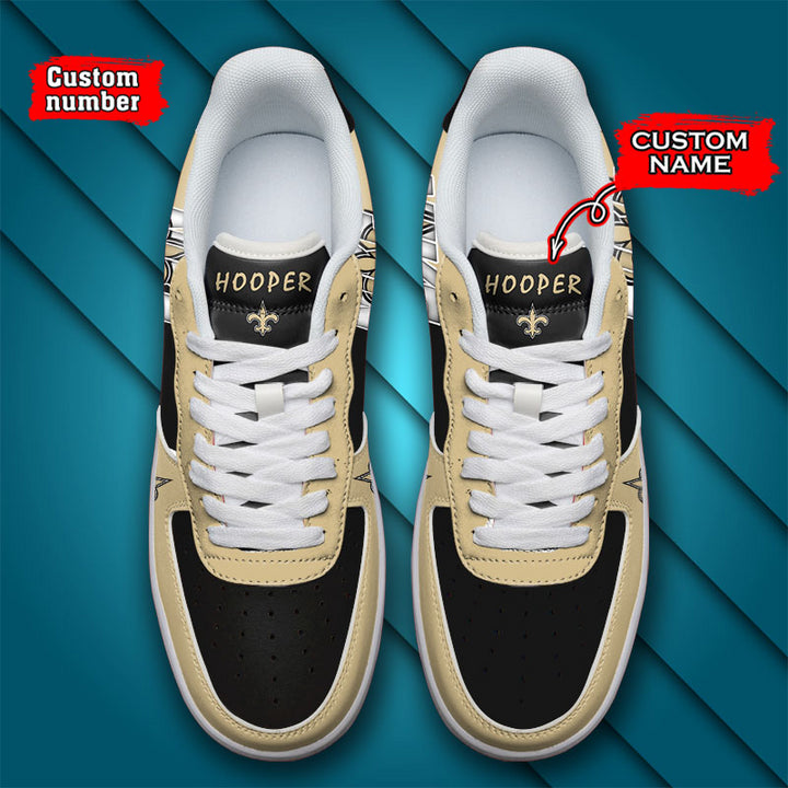 NFL New Orleans Saints Custom Name Number Air Force 1 Sneaker AZBTAF1000146