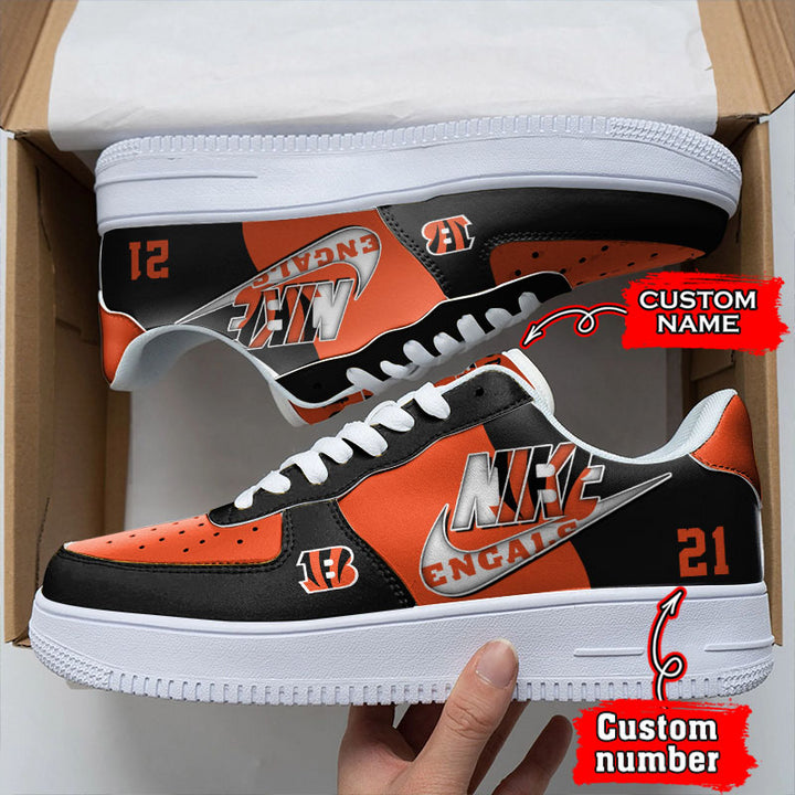 NFL Cincinnati Bengals Custom Name Number Air Force 1 Sneaker AZBTAF1000102