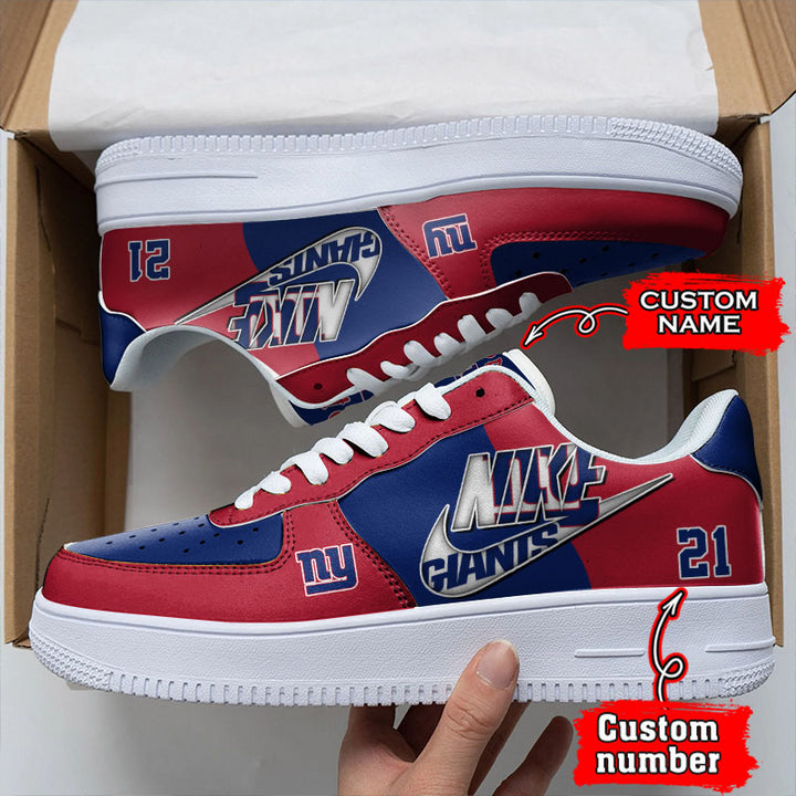 NFL New York Giants Custom Name Number Air Force 1 Sneaker AZBTAF1000061
