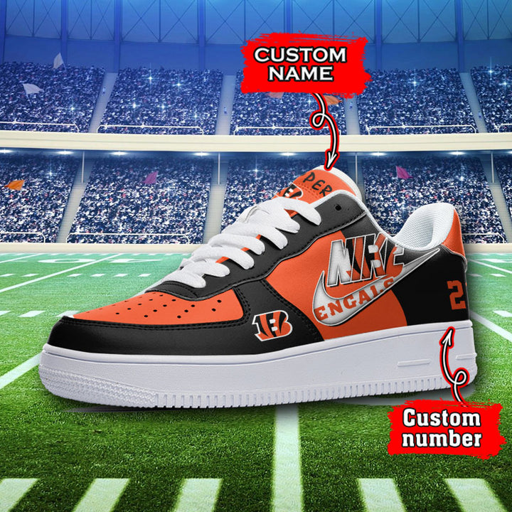NFL Cincinnati Bengals Custom Name Number Air Force 1 Sneaker AZBTAF1000102