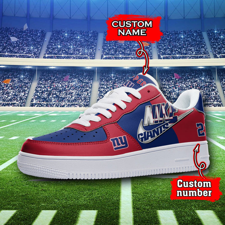 NFL New York Giants Custom Name Number Air Force 1 Sneaker AZBTAF1000061