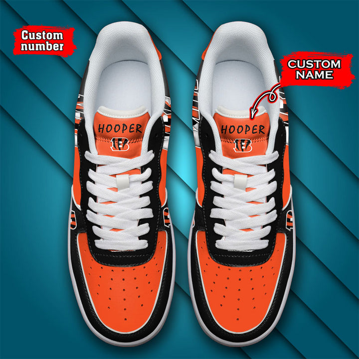 NFL Cincinnati Bengals Custom Name Number Air Force 1 Sneaker AZBTAF1000102