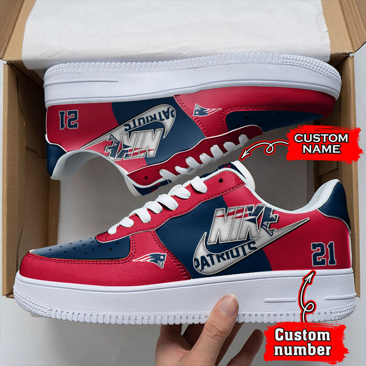 NFL New England Patriots Custom Name Number Air Force 1 Sneaker AZBTAF1000144