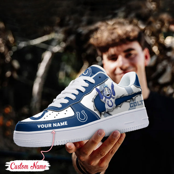 NFL Indianapolis Colts Custom Name Air Force 1 Sneaker AZBTAF1000138