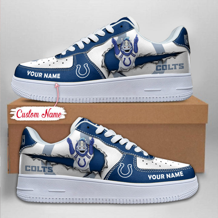 NFL Indianapolis Colts Custom Name Air Force 1 Sneaker AZBTAF1000138