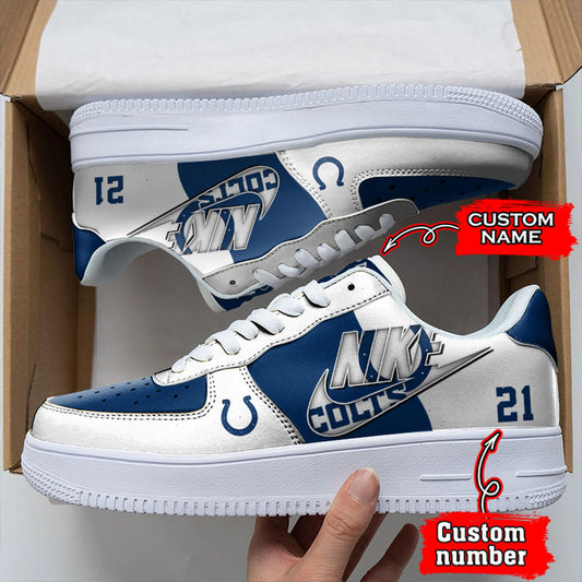 NFL Indianapolis Colts Custom Name Number Air Force 1 Sneaker AZBTAF1000139