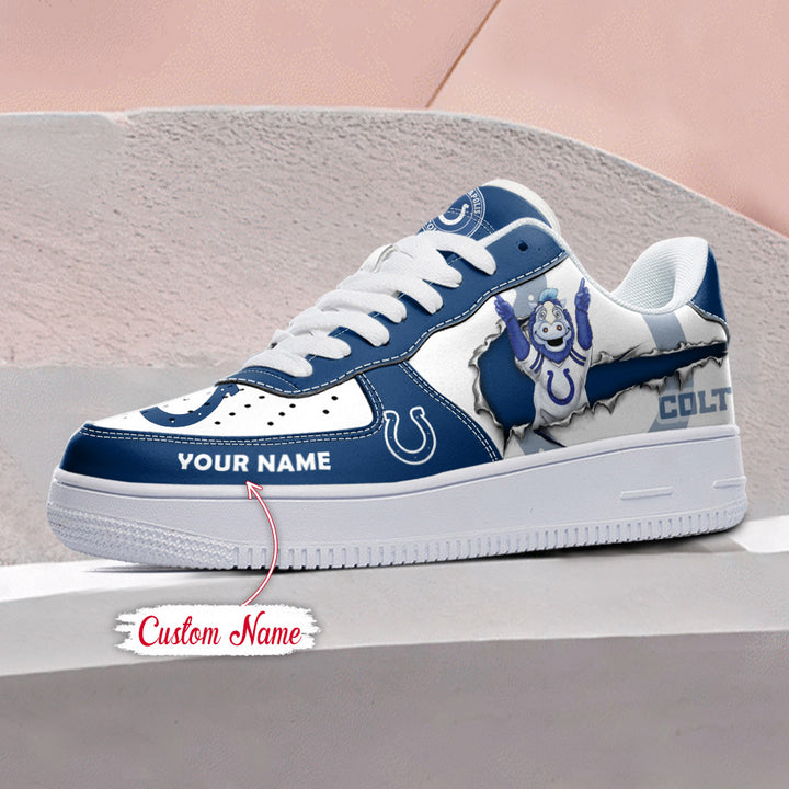 NFL Indianapolis Colts Custom Name Air Force 1 Sneaker AZBTAF1000138