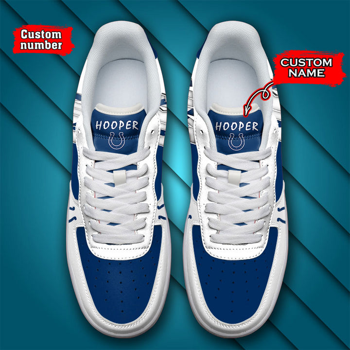 NFL Indianapolis Colts Custom Name Number Air Force 1 Sneaker AZBTAF1000139