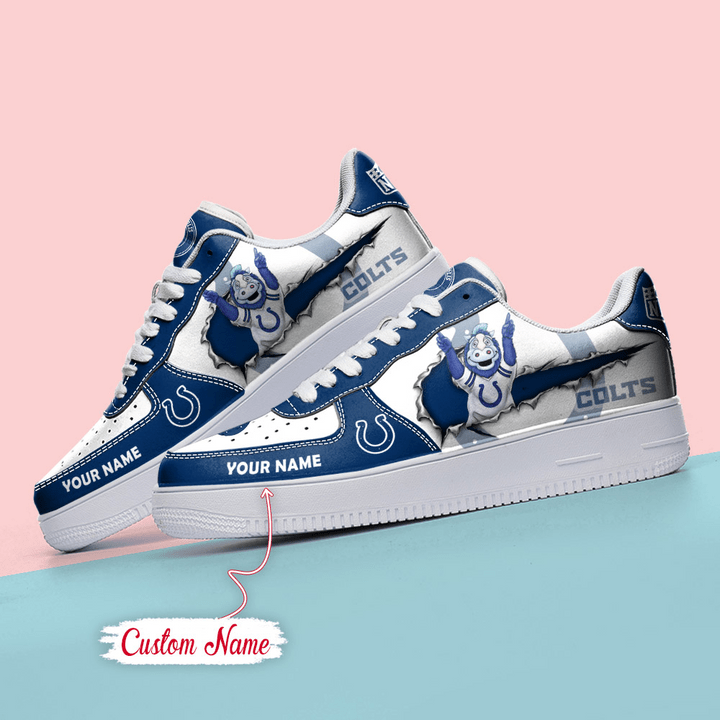 NFL Indianapolis Colts Custom Name Air Force 1 Sneaker AZBTAF1000138