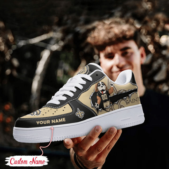 NFL New Orleans Saints Custom Name Air Force 1 Sneaker AZBTAF1000145