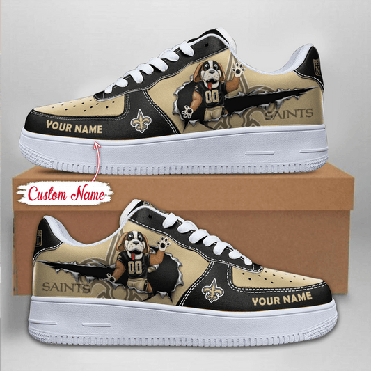 NFL New Orleans Saints Custom Name Air Force 1 Sneaker AZBTAF1000145