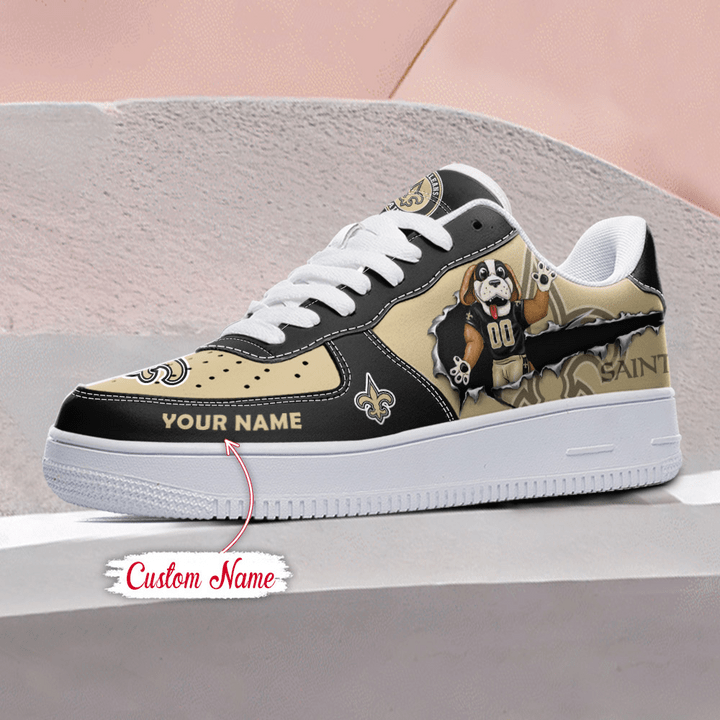 NFL New Orleans Saints Custom Name Air Force 1 Sneaker AZBTAF1000145