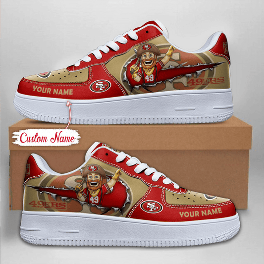 NFL San Francisco 49ers Custom Name Air Force 1 Sneaker AZBTAF1000065