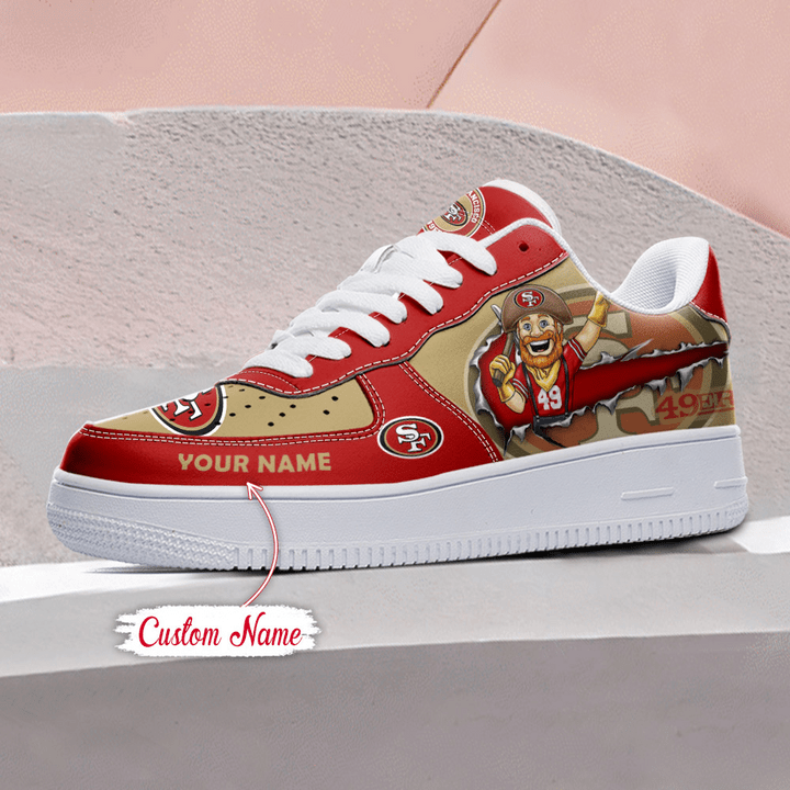 NFL San Francisco 49ers Custom Name Air Force 1 Sneaker AZBTAF1000065