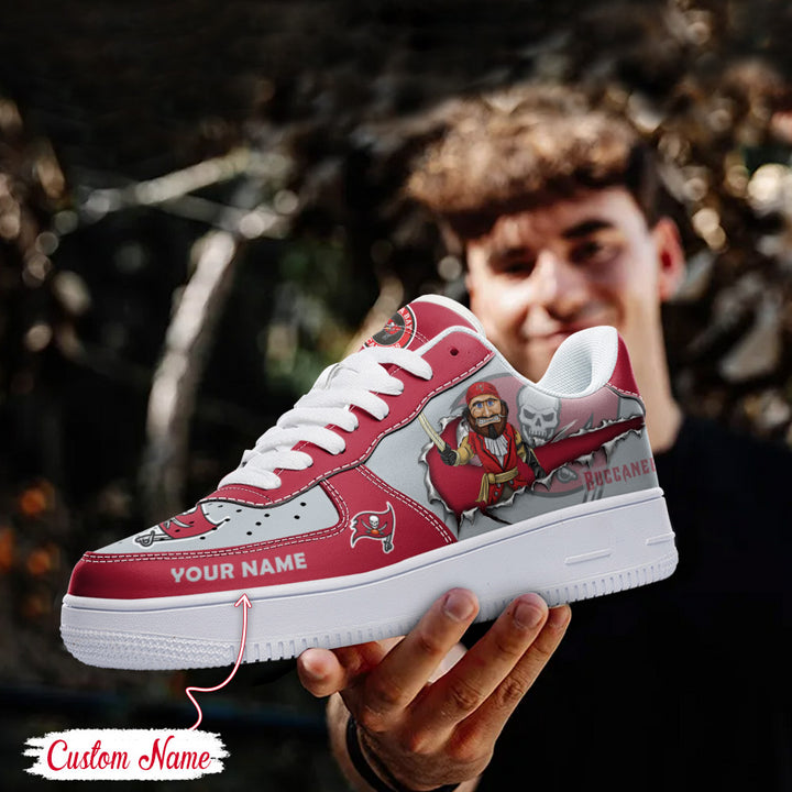 NFL Tampa Bay Buccaneers Custom Name Air Force 1 Sneaker AZBTAF1000068