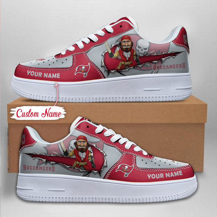 NFL Tampa Bay Buccaneers Custom Name Air Force 1 Sneaker AZBTAF1000068