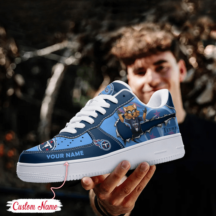 NFL Tennessee Titans Custom Name Air Force 1 Sneaker AZBTAF1000148