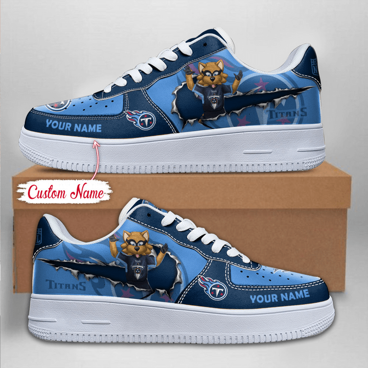 NFL Tennessee Titans Custom Name Air Force 1 Sneaker AZBTAF1000148