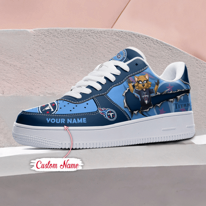NFL Tennessee Titans Custom Name Air Force 1 Sneaker AZBTAF1000148
