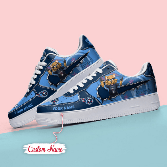NFL Tennessee Titans Custom Name Air Force 1 Sneaker AZBTAF1000148