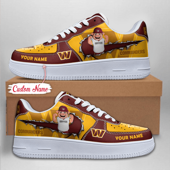 NFL Washington Commanders Custom Name Air Force 1 Sneaker AZBTAF1000059