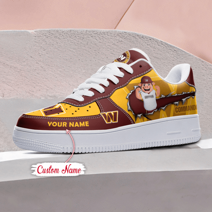 NFL Washington Commanders Custom Name Air Force 1 Sneaker AZBTAF1000059