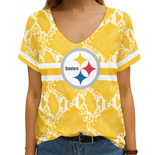 Pittsburgh Steelers V-neck Women T-shirt