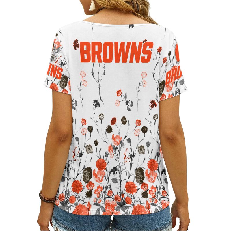 Cleveland Browns Personalized V-neck Women T-shirt