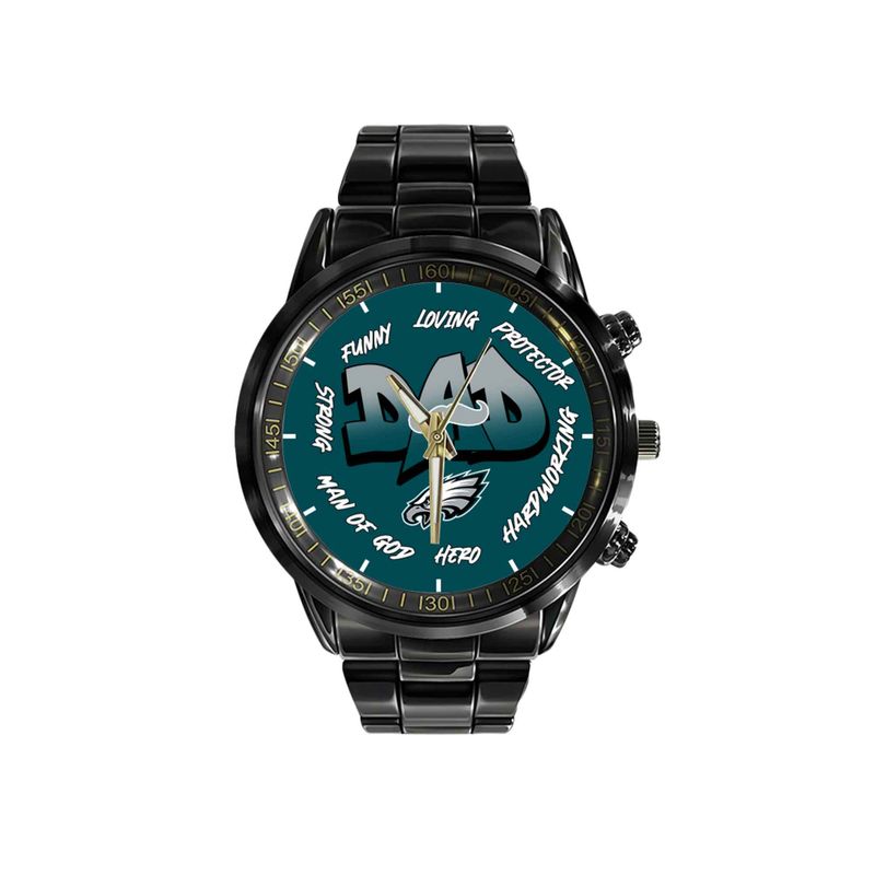 Philadelphia Eagles Limited Edition Black Stainless Steel Watch For Father’s Day AZBTWA000008