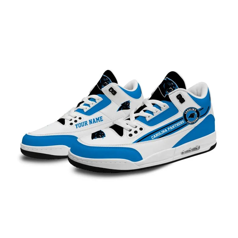Carolina Panthers Basic White Genuine Leather JD03 Shoes Men and Women AZBTAJ3000136