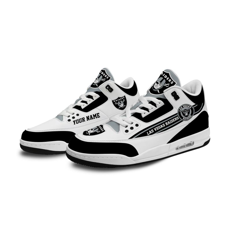 Las Vegas Raiders Basic White Genuine Leather JD03 Shoes Men and Women AZBTAJ3000009