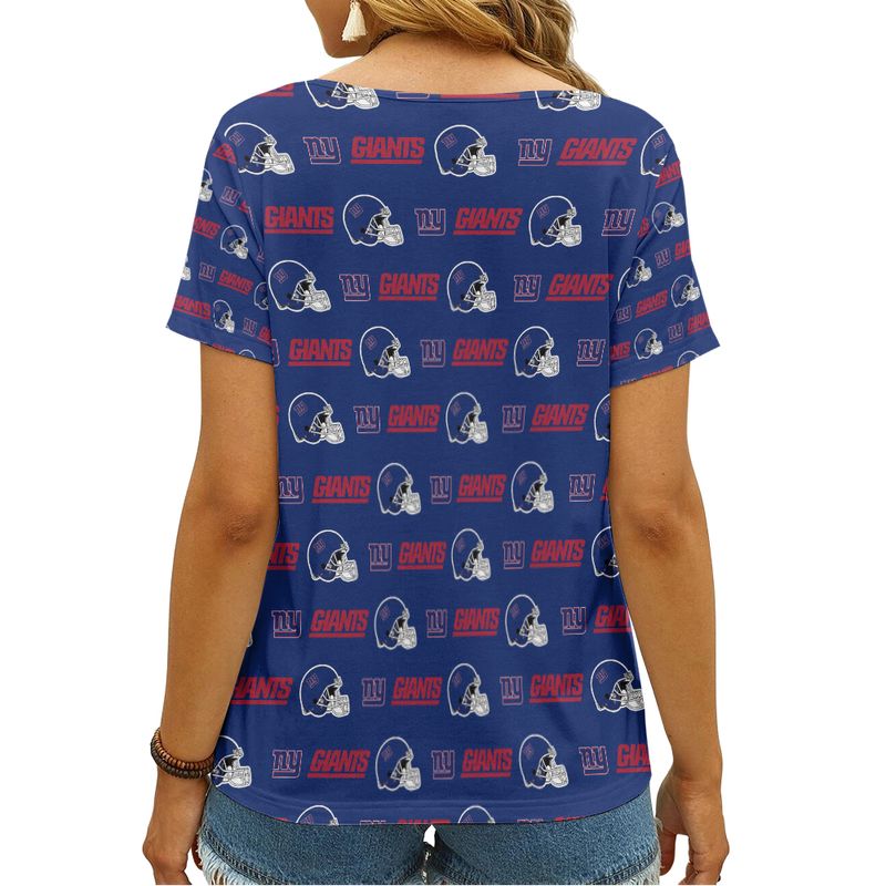 New York Giants V-neck Women T-shirt