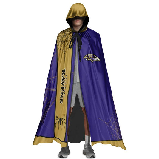 Baltimore Ravens Cowebs Pattern Halloween Limited Edition All-Over Print Halloween Cloak