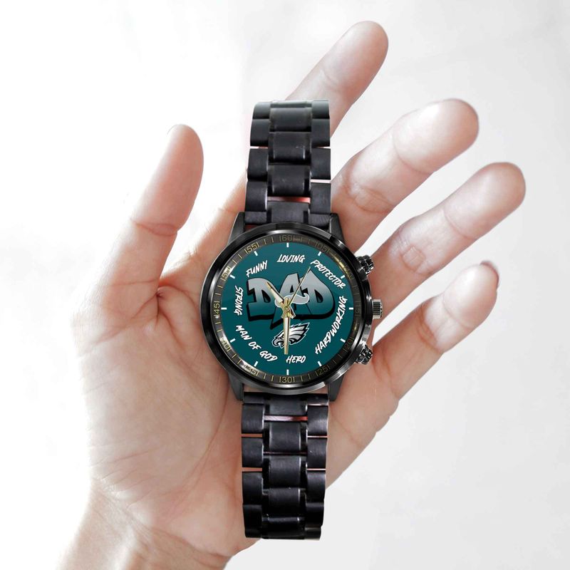 Philadelphia Eagles Limited Edition Black Stainless Steel Watch For Father’s Day AZBTWA000008