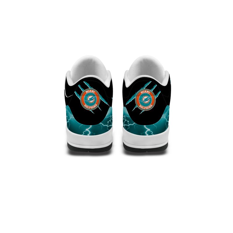 Miami Dolphins Lightning Basic Leather JD03 Shoes Men and Women AZBTAJ3000197
