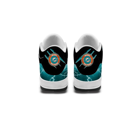 Miami Dolphins Lightning Basic Leather JD03 Shoes Men and Women AZBTAJ3000197