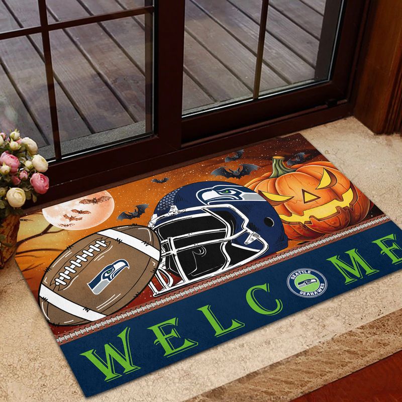 Seattle Seahawks Halloween Doormat New Collection AZBTDM000030