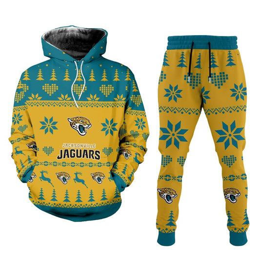 Jacksonville Jaguars Christmas Patterns Hoodie and Joggers