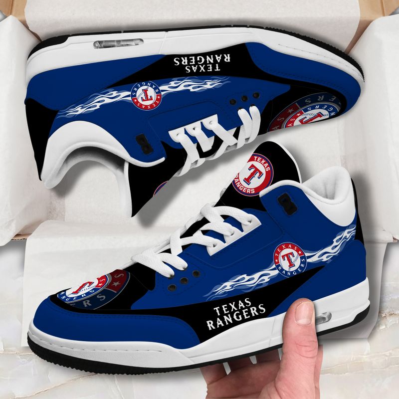 Texas Rangers Fire White Genuine Leather JD03 Shoes Men and Women AZBTAJ3000104