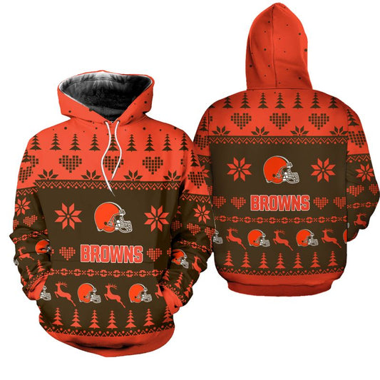Cleveland Browns Christmas Patterns Hoodie and Joggers