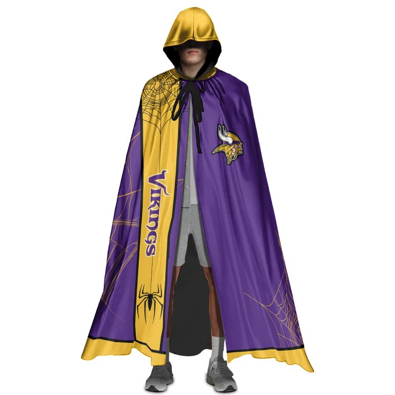 Minnesota Vikings Cowebs Pattern Halloween Limited Edition All-Over Print Halloween Cloak