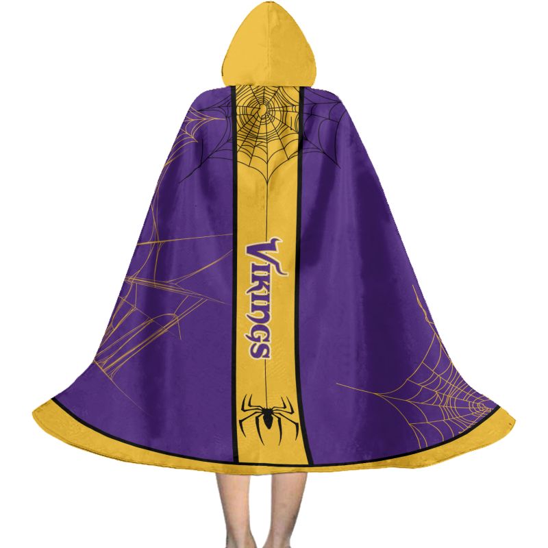 Minnesota Vikings Cowebs Pattern Halloween Limited Edition All-Over Print Halloween Cloak
