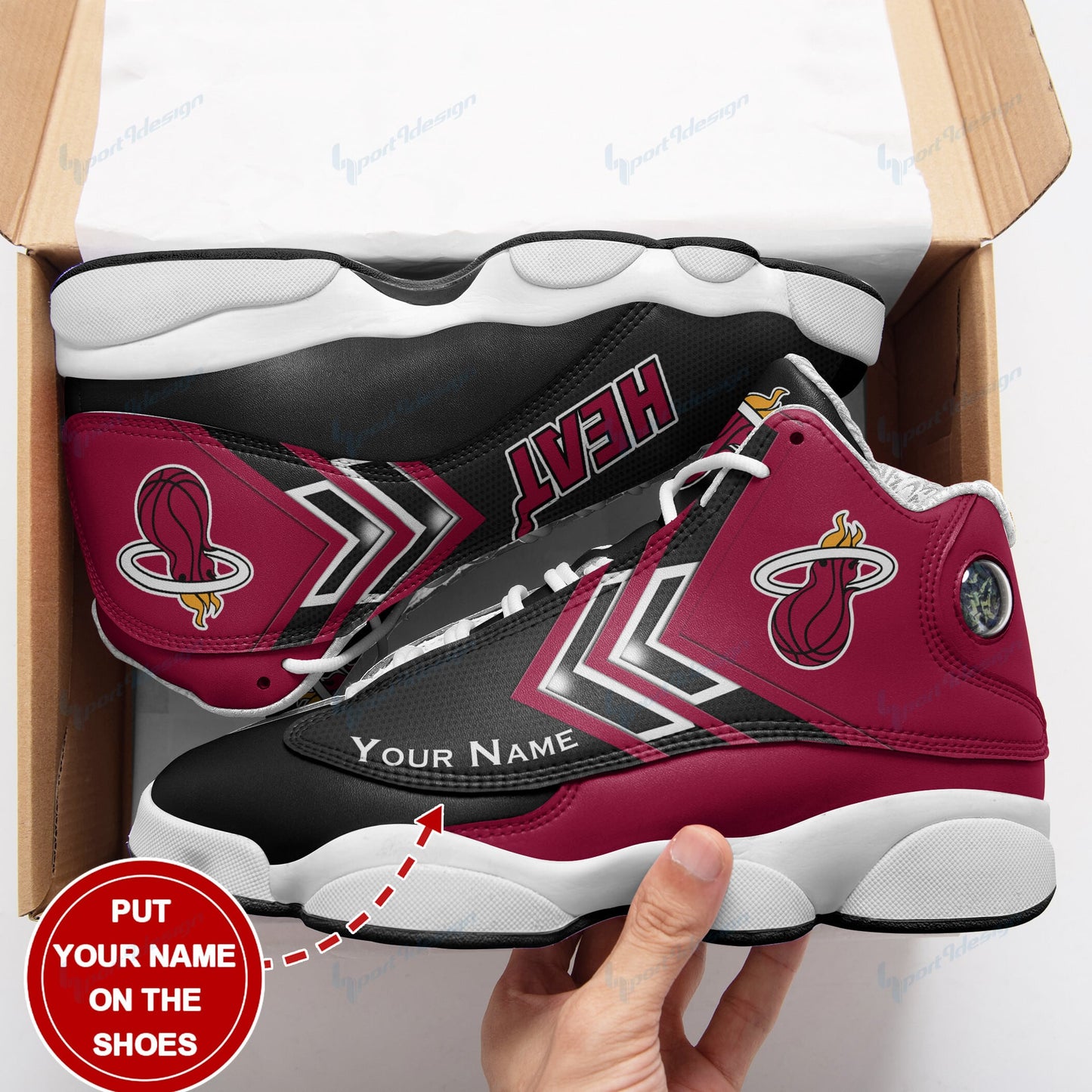 Miami Heat Personalized AJD13 Sneakers BG03