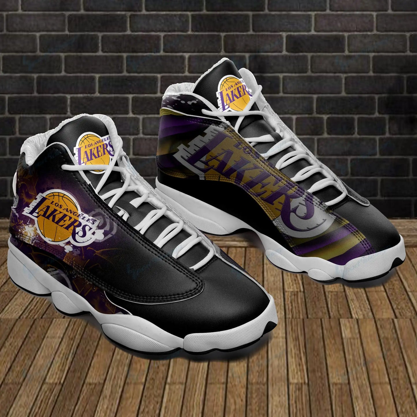 Los Angeles Lakers Personalized AJD13 Sneakers BG08