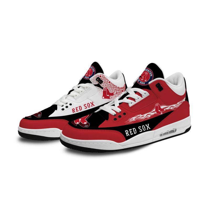 Boston Red Sox Fire White Genuine Leather JD03 Shoes Men and Women AZBTAJ3000040