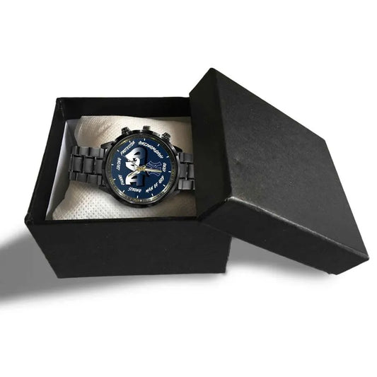 New York Yankees Limited Edition Black Stainless Steel Watch For Father’s Day AZBTWA000013