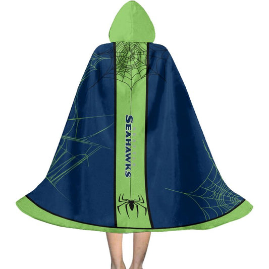 Seattle Seahawks Cowebs Pattern Halloween Limited Edition All-Over Print Halloween Cloak